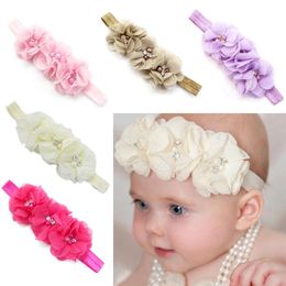 Newborn Toddler Baby Girl Photography Props Elastic Hairband Tiaras Infantistic Headband Chiffon Flower Head band Accessories