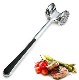 Meat Tenderizer Tool Heavy Duty Hammer Mallet Kitchen Tool Non-slip Handle Double Sides Chicken Tenderizer Hammer Mallet Zinc Alloy Pounder