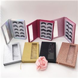 5 Pairs 3D Faux Mink Eyelashes Custom packaging Lashes Book Hot Selling Natural Long False Eyelashes