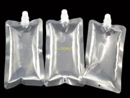 100pcs 250-500ml Stand-up Plastic Drink Packaging Bag Spout Pouch for Beverage Liquid Juice Milk Coffee Bags