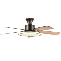 Modern Ceiling Fans for Low Ceilings 110V 220V White Black Fan Lights Wooden Blades