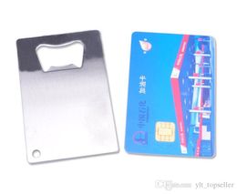 factory price 1000pcs wallet size stainless steel credit card bottle opener business card beer openers free shipping