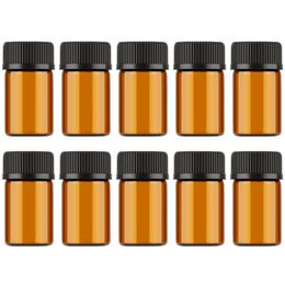 1ml 2ml 3ml Mini Amber Glass Essential Oil Reagents Refillable Sample Bottle Brown Glass Vials With Cap