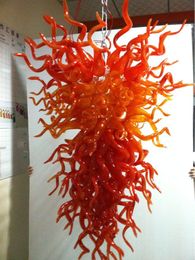 100% Mouth Blown CE UL Borosilicate Murano Glass Dale Chihuly Art Orange Glass Pendant Decor Lamp