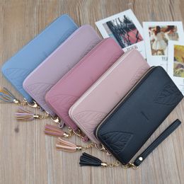 Designer Zipper Purse Long Wallet Ladies' Wallet with Tassels Korean Style Nice Quality Long Purse Credit Card Holder Coin Purse