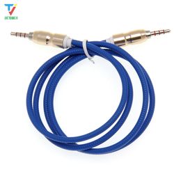 300pcs/lot 3.5mm Jack Audio Cable 4 Pole Jack 3.5 mm Male to Male embossing Audio Aux Cable For iPhone Car Headphone Speaker Wire Line
