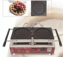 Commercial round shaped waffle making machine flip round waffle maker snack equipment cafe restaurant electric waffle oven