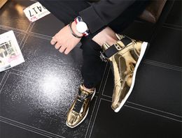 2020 Wholesale Korean trendy fashion designer s shoes silver gold black shiny bright Mr. stylish red carpet preferred quality shoes
