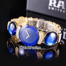 Melhor Edição Joaillerie 150.8162.6.020 Ouro Amarelo Diamante Swiss Quartz Womens Watch Azul Gemstone Senhoras Relógios Para Puretime Rdea1