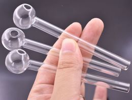 10cm mini Glass Oil Burner Pipes thick clear glass tube oil Burning Pipe dab nail smoking pipes water pipes