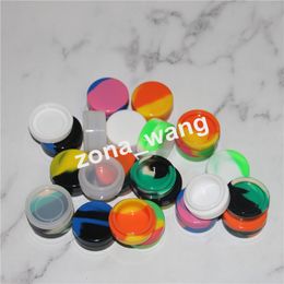 100pcs 3ml Silicone Container Silicone Wax bho Container box colorful food grade reusable silicone wax jar multiple colors storage jar