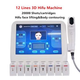 One Shot 12 Lines 3D 4D Focused Ultrasound Hifu Machine Price SMAS 8 Hifu Cartridges 20000 Shots Portable 3D Hifu For Sale