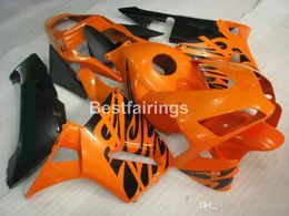 injection Moulded 100 fitment fairings for honda cbr600rr 03 04 orange black fairing kit cbr600rr 2003 2004 jk18