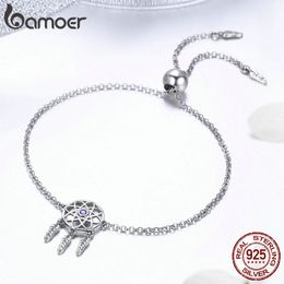 Wholesale- Silver Dream Catcher adjustable Link Chain Vintage Bracelets for Women Authentic Silver Jewellery Anniversary birthday Gift