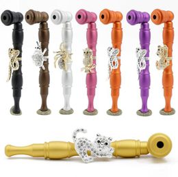 Newest Colorful Aluminum Alloy Various Animals Shape Decoration Smoking Pipe Tube Portable Detachable Innovative Design High Quality DHL