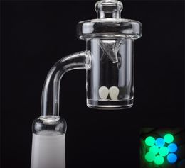 Popular Set Quartz Banger Nail 5mm thick Bottom OD 25mm with terp pearl and carb cap for Glass Bong