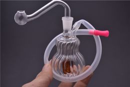 high Quality Mini Bubbler bong Glass Ash Catcher bong Inline Percolator Water Pipe dab Oil Rig Bong with 10MM glass oil burner pipe 2pcs