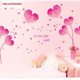 DIY Romantic Pink Love Flower Photo Frame Waterproof Wall Sticker Home Decor Marriage Room Bedroom Decal Art Mural