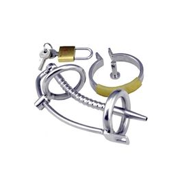 Chastity Devices Male Stainless Steel Chastity Device Belt Restraint Urethral Tube #R43