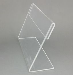 Various Middle Size T1.2mm Clear Acrylic Plastic Sign Display Paper Label Card Price Tag Holder L Shaped Stand Horizontal On Table 20pcs