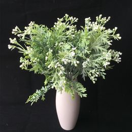 one Plastic Antler Leaf Bunch Artificial Flocking Antler Flower Fake Grass Green Plant Greenery for Home Office Table Decoration