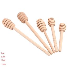 8cm 10cm 15cm 16cm long Mini Wooden Honey Stick Honey Dippers Party Supply Spoon Stick Honey Jar Stick SN1795
