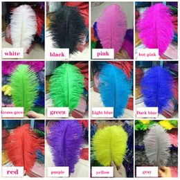 HOT 11 Colors Per lot 10-12 inch White Ostrich Feather Plume Craft Supplies Wedding Party Table Centerpieces Decoration Free Shipping