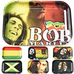 2022 sigaretta di marley Vassoio di rotolamento di fumo in metallo Bob Marley Dimensioni 280 * 180mm Tobacco Roll rotolo a mano rullo a mano Accessori per fumare Sigarette Sigiatine Articoli Blunt Tools Trays