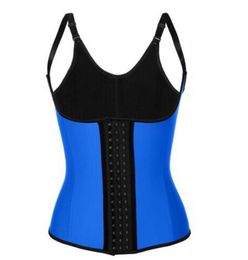 Wholesale-Women Latex Waist Trainer Corset Vest 9 Steel Boned Underbust Bustier Corselet Sexy Slimmin Waist Cincher Body Shapewear