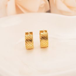 Wholesale Yellow Solid Fine Gold Filled Earring Luxury Gold Earrings Simple