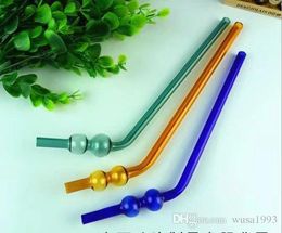 Colour gourd glass straw Wholesale Glass Bongs Accessories, Water Pipe Smoking, Free Shipping