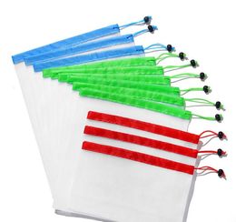 Reusable Mesh Produce Bags Premium Washable Eco Friendly Bags for Grocery Shopping Storage Fruit Vegetable SN2827