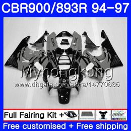 Body Grey black hot For HONDA CBR893 RR CBR900RR CBR893RR 94 95 96 97 260HM.10 CBR 893 CBR900 RR CBR 893RR 1994 1995 1996 1997 Fairing kit