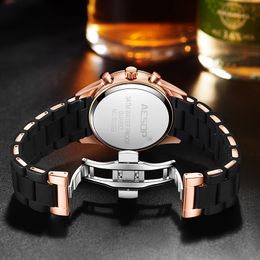 AESOP Men's Watches Top Brand Luxury Man Quartz Wristwatch Silicone & Alloy Band Male Clock Men Wrist Watch Relogio Masculino218l