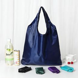 Solid Large Capacity Foldable Shopping Bag Light Weight Portable Hangingable Storage Bags Reusable Eco-Friendly Shopping Bag VT1363