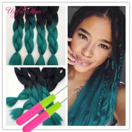 Xpression Braiding Hair Synthetic Hair Weave JUMBO BRAIDS Bulks Extension Cheveux 24inch Ombre Blue Blonde Grey Colour Crochet Pink DHGATE