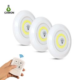 Wireless LED Puck Light COB Dimmable Warm White LED Closet Light Wardrobe kitchen Bedroom Stair Under Cabinet Lights