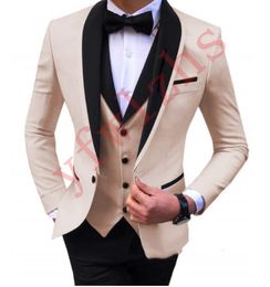 En yeni bir düğme sağdıç smawl yaka düğün damat smokin erkekler takım elbise düğün balo akşam yemeği adamı blazer ceket kravat yelek pantolon 915297f