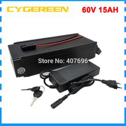 Free customs fee 60V lithium ion battery 60V 15AH Rear Rack electric bicycle Scooter battery with 15A BMS 67.2V 2A Charger