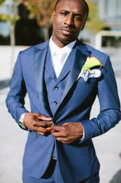 Hot Recommend Blue Groom Tuxedos Men Formal Suits Business Men Wear Wedding Prom Dinner Suits (Jacket+Pants+Tie+Vest) NO;617
