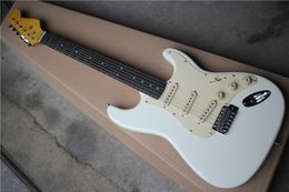 CustomWhite Electric guitar with milk white pickguard, rosewood Fretboard, and microphones, chrome hardware, providing customized services