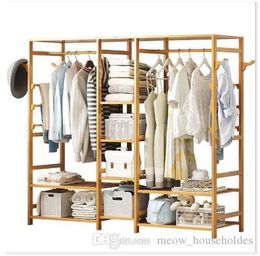 Bamboo Storage Cabinet Receiving Simple Wardrobe Assembly Cabinet Locker Double Wardrobe Free Combination Multifunctional Wardrobe