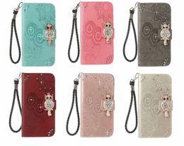 Owl Leather Wallet Bling Diamond Imprint Card Flip Cover for Samsung S20 PLUS S20 Ultra S8 S9 S10 PLUS S10 LITE NOTE10 PRO A51 A71 NOTE9