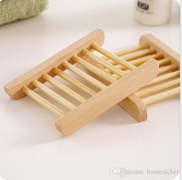 2019 Wooden Natural Bamboo Soap Dish Tray Holder Storage Soap Rack Plate Box for Bath Shower Plate Bathroom