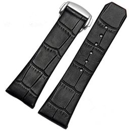 Genuine Leather Watch Band For Omega CONSTELLATION Series Wristband Strap 23mm With Silver Clasp