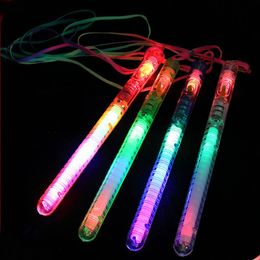 Multi Colours Flash Sticks with Rope Christmas Party Supplies LED Flash Light-up Wand Glow Sticks Party Decoration W8633