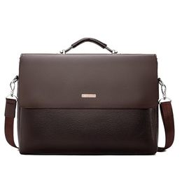 Famous Business Men Briefcase Leather Laptop Handbag Casual Man Bag For Lawyer Shoulder Bag Male Office Tote Messenger