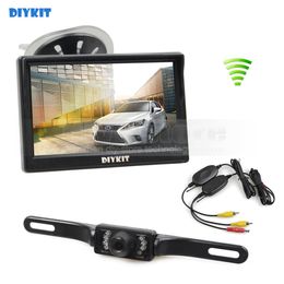 DIYKIT Wireless 5inch LCD Display Rear View Monitor Car Monitor IR Night Vision Rear View Car Camera Reversing Safety System