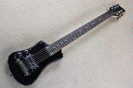 Left handed travel/children black Electric Guitar with a soft bag,Rosewood fretboard,24 frets,Can be Customised