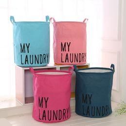 Cotton Linen Laundry Basket Foldable Dirty Clothes Sundries Storage Bin Storage Hamper Baby Kids Room Toys Organiser